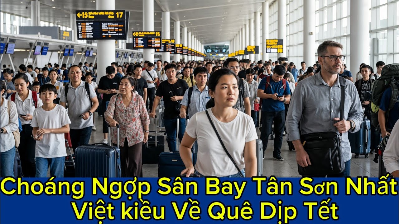 Choáng ngợp cảnh sân bay Tân Sơn Nhất ngày 26 Tết – hành lý chất núi, người đông như hội?