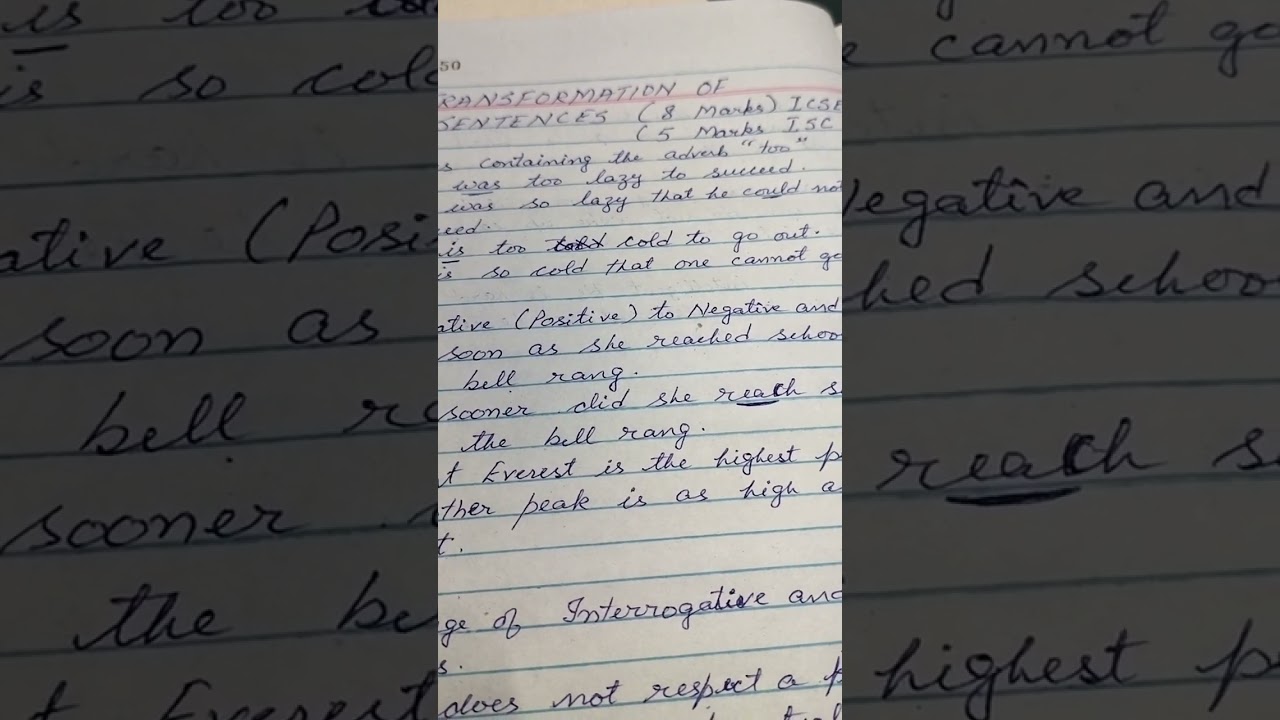 Transformation of Sentences 
