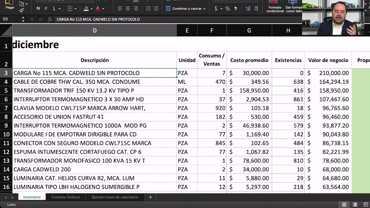 Análisis ABC ejemplo EN VIVO - Administración EFECTIVA de Almacenes y Control de Inventarios