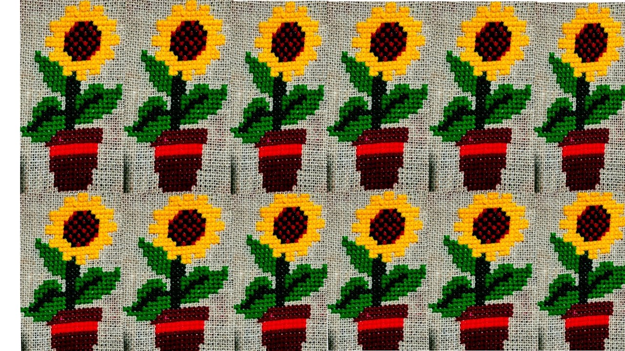 Ason selai design, cross stitch #Sunflower ason design 🌻🌻🌻
