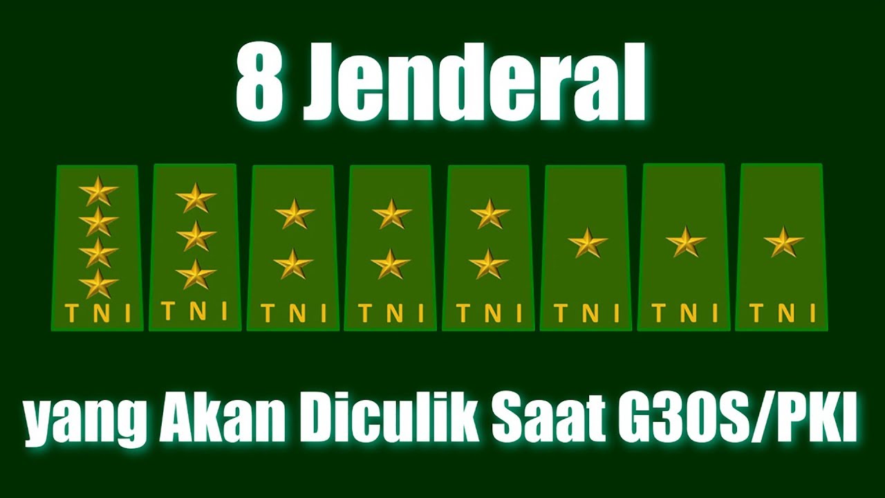 Nama dan Foto 8 Jenderal sasaran G30S PKI
