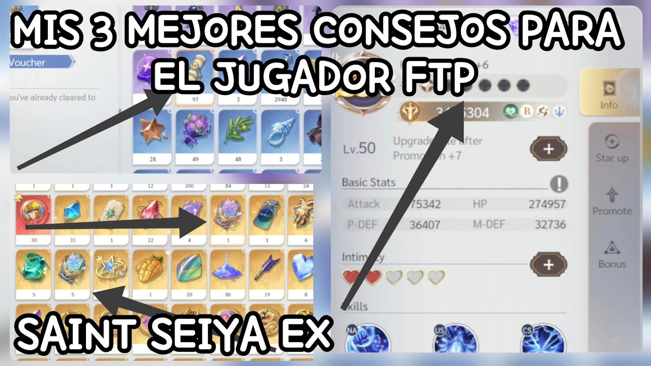 Saint Seiya EX [ LOS MEJORES 3 CONSEJOS PARA EL JUGADOR FTP ] 
