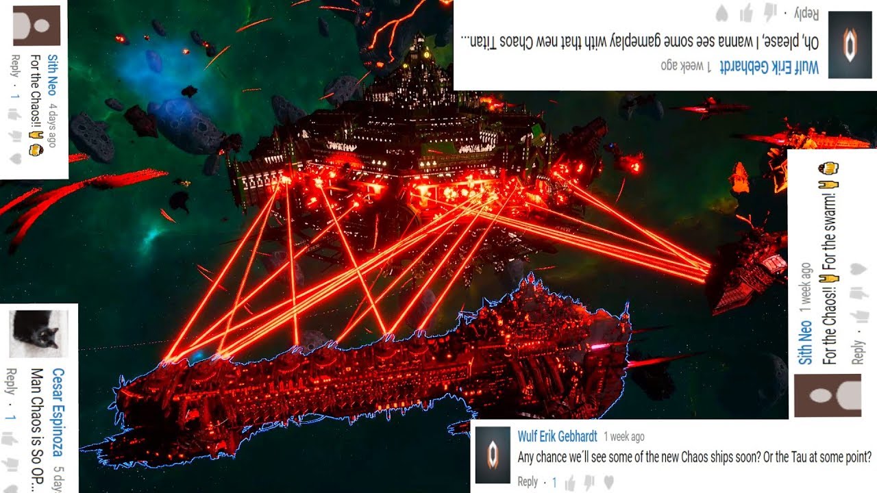 New Chaos ships are true monsters! - Massive Battle, Skirmish, Battlefleet Gothic Armada 2