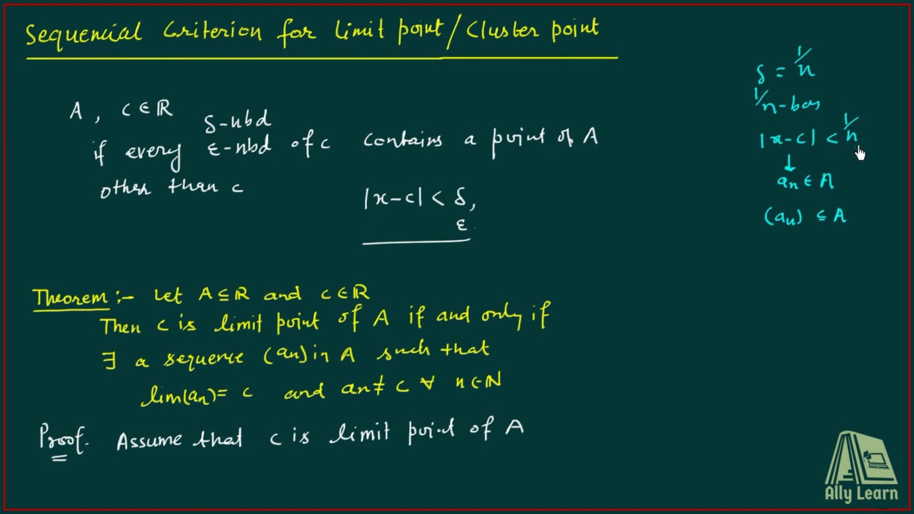 4 | DU | Limit Point |  Sequential criterion for limit point | C5 Theory of Real Functions