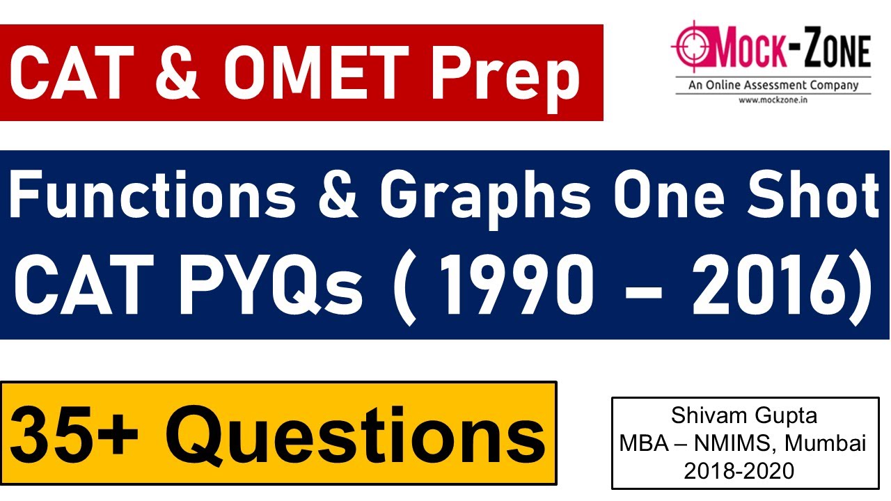 CAT 2025 Exam: Functions & Graphs One Shot CAT PYQs ( 1990 - 2016) || Mock Zone