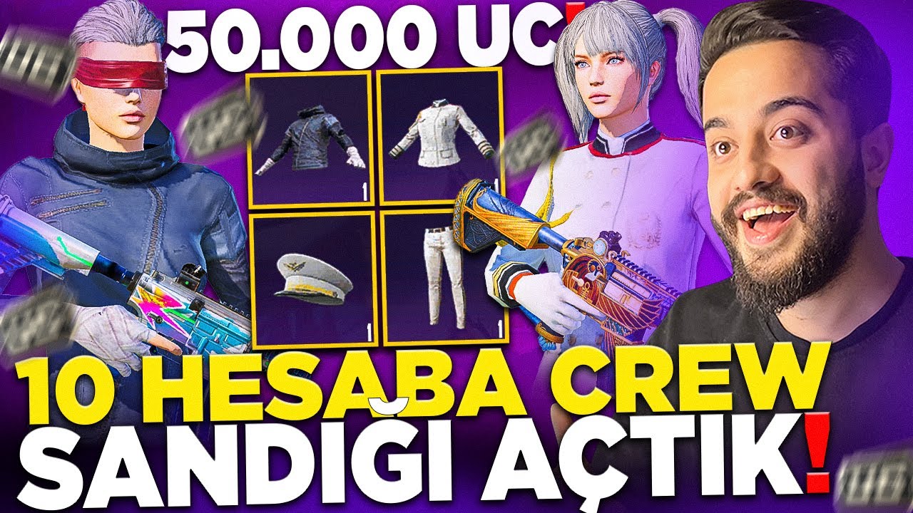 10 FARKLI BOŞ HESABA CREW KASASI AÇTIK! (AŞIRI ŞANSLI) PUBG Mobile