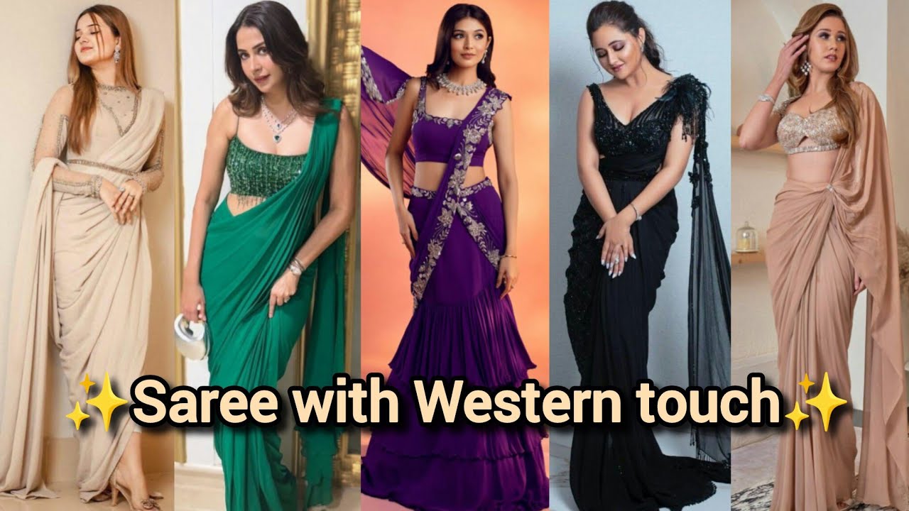 40 Trendy Indo-western Sarees ✨♥️ || Day 1 of 