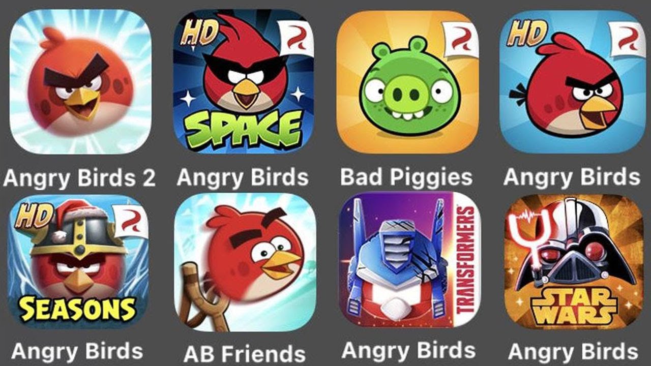 Angry Birds 2,Angry Birds Space,Bad Piggies,Angry Birds,AB Seasons,AB Friends,Angry Bird Transformer