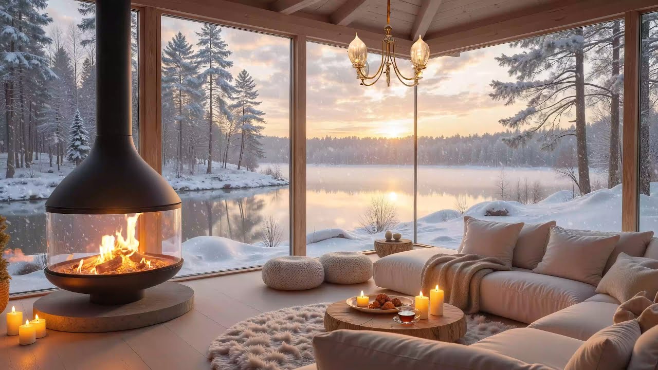 Serene Winter Cabin Piano Retreat ❄️🎹 | Cozy Fireplace & Soft Piano Music to Relax & Focus
