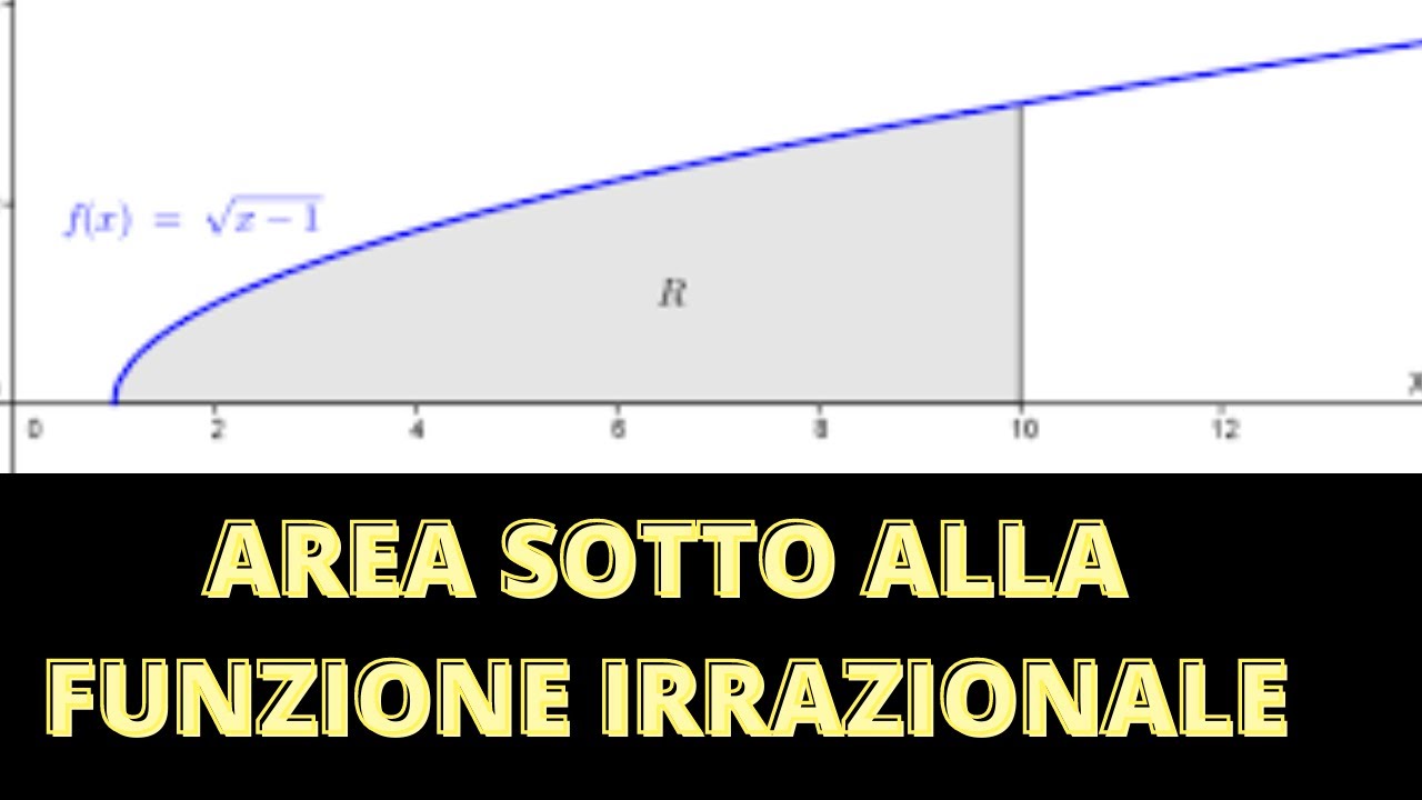 Area sotto alla funzione radice di x con relativo grafico