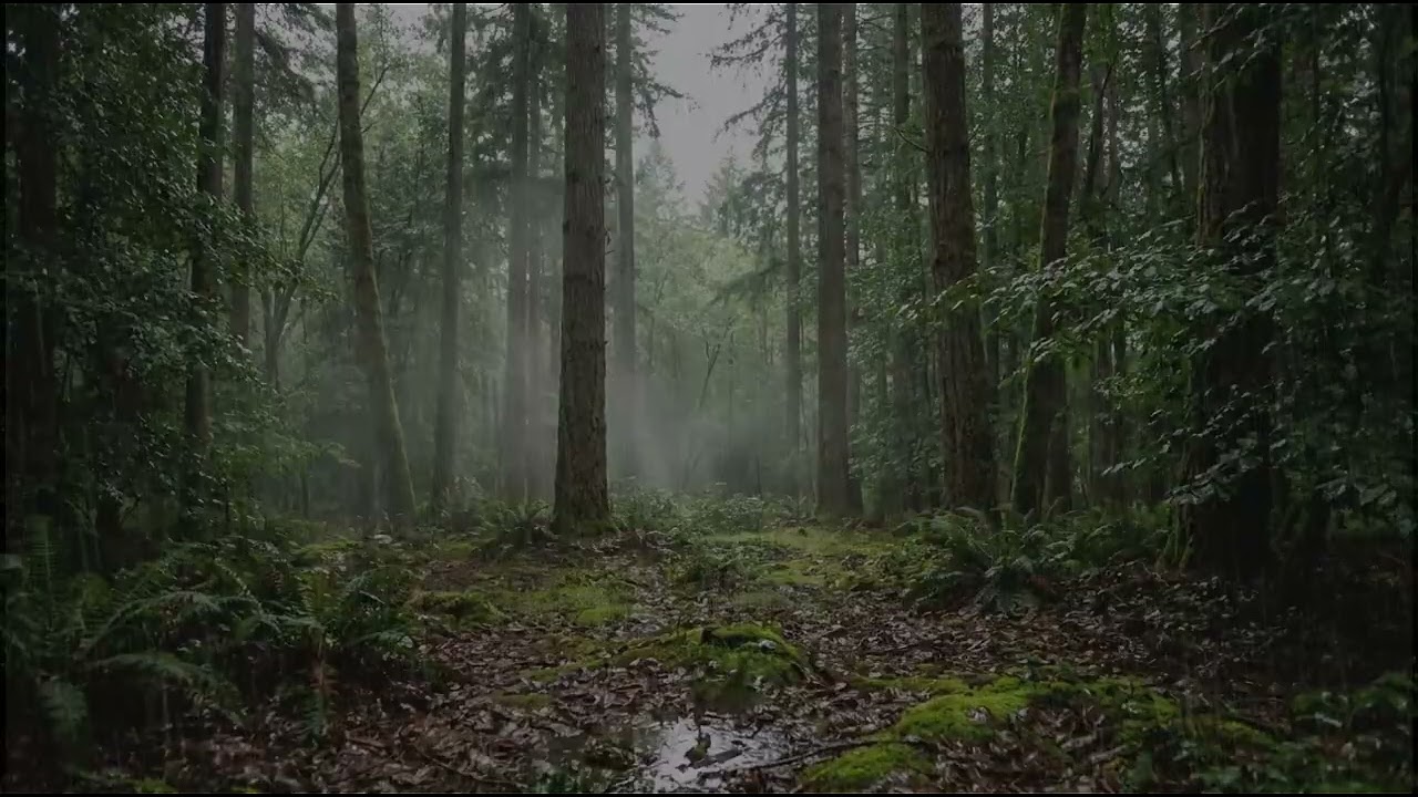 Light Rain and Soft Distant Thunder – Peaceful Background for Study, Rest, and ASMR