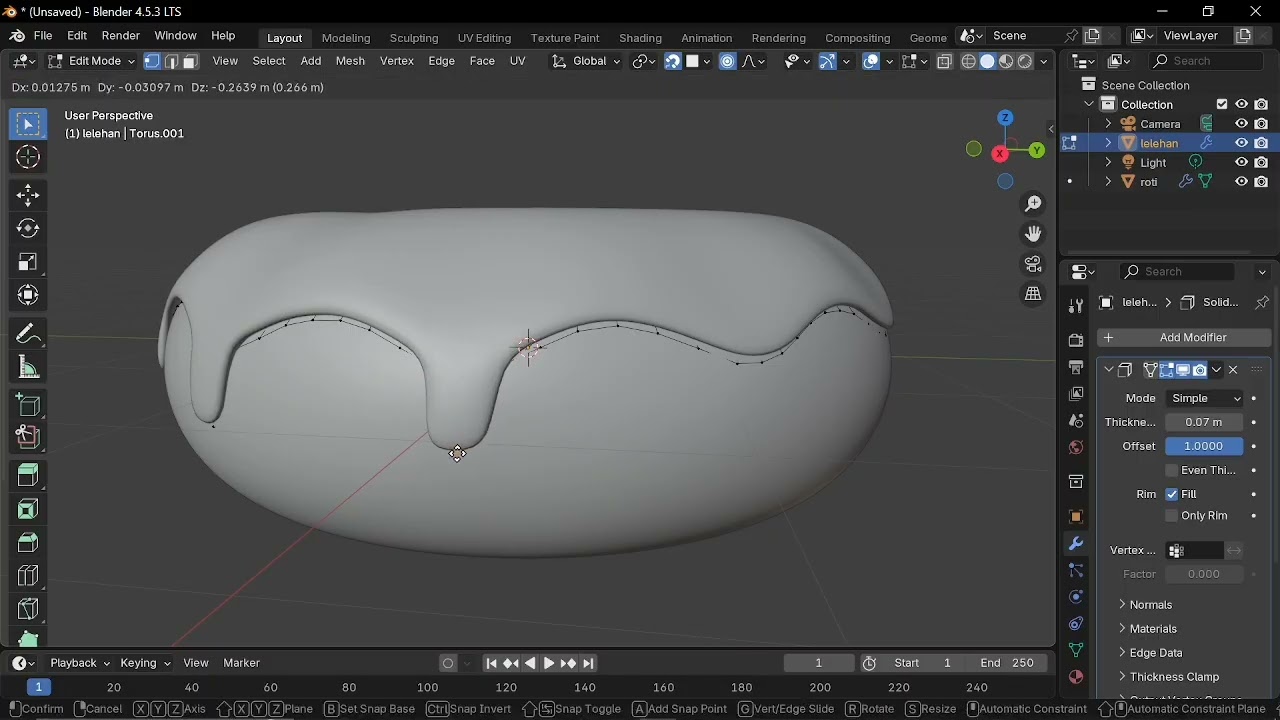 Tutorial english make a donut in blender 