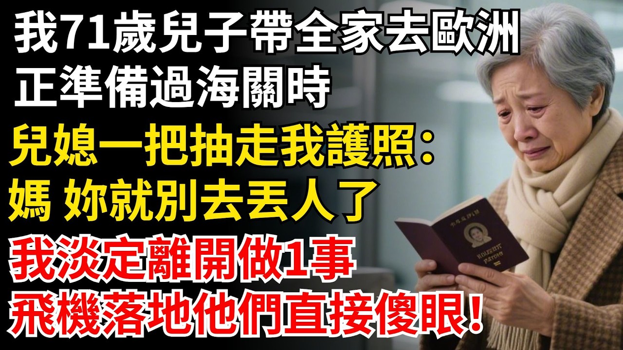我71歲兒子帶全家去歐洲，正準備過海關時，兒媳一把抽走我護照：媽 妳就別去丟人了！我淡定離開做1事，飛機落地他們直接悔哭！#晚年生活#中老年生活#為人處世#生活經驗#情感故事#幸福人生