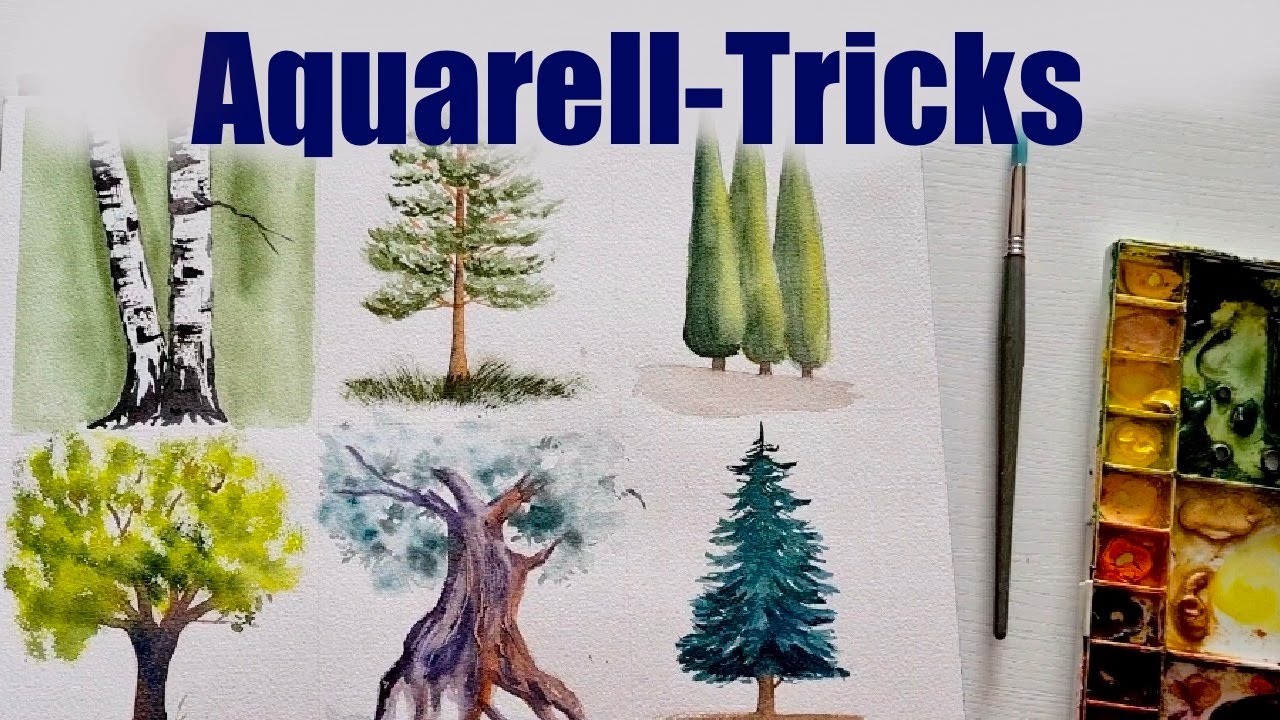 Geniale Aquarell-Techniken und Hacks für Bäume
