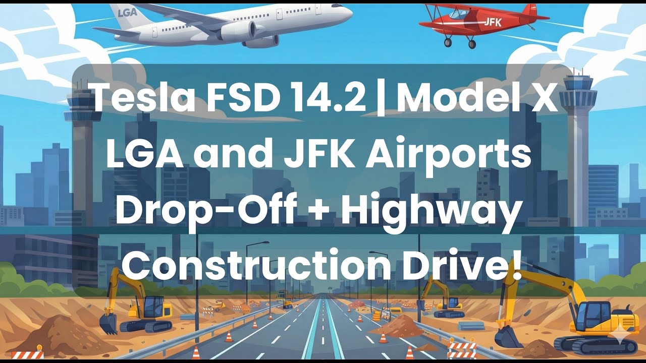 Tesla Self-Driving 14.2 покоряет аэропорты и автомагистрали Нью-Йорка | JFK + LGA