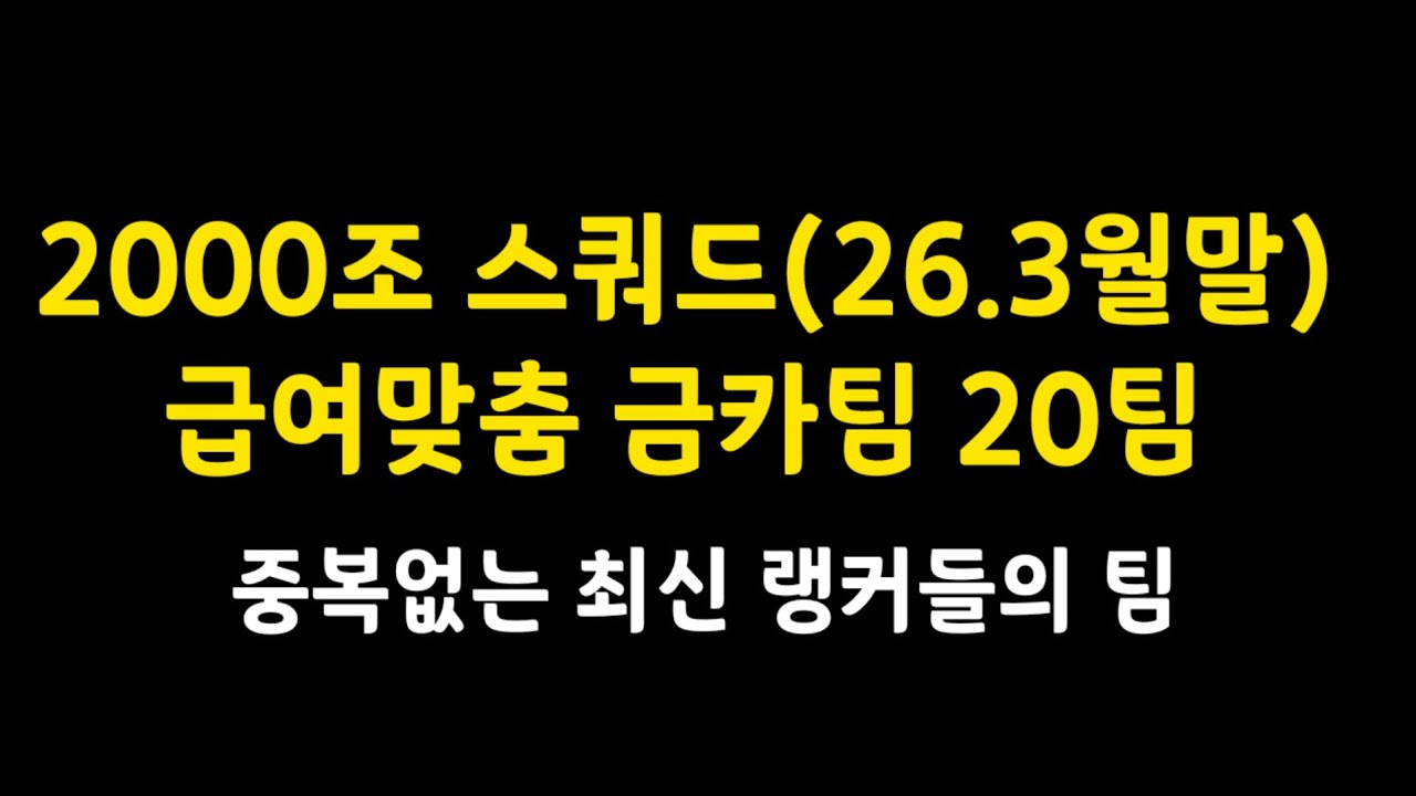 2000조 스쿼드 급여맞춤 랭커들의 팀 20개