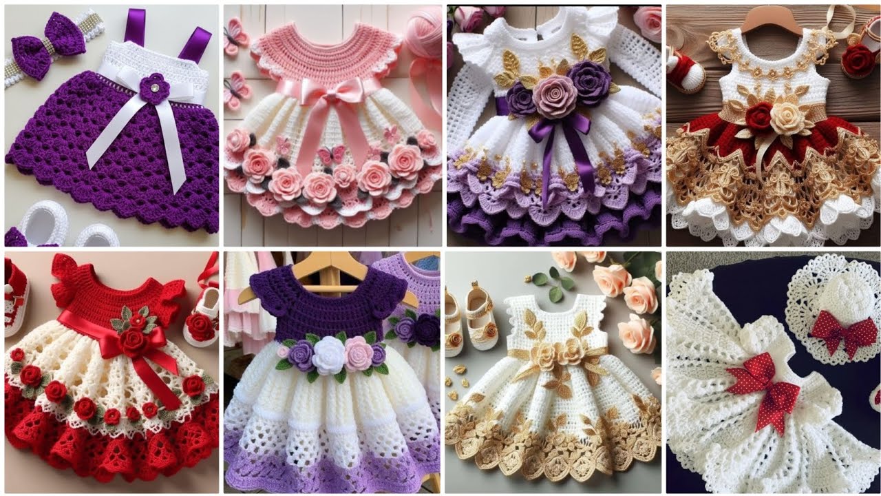 Cute Crochet baby Frock Design for baby girl 