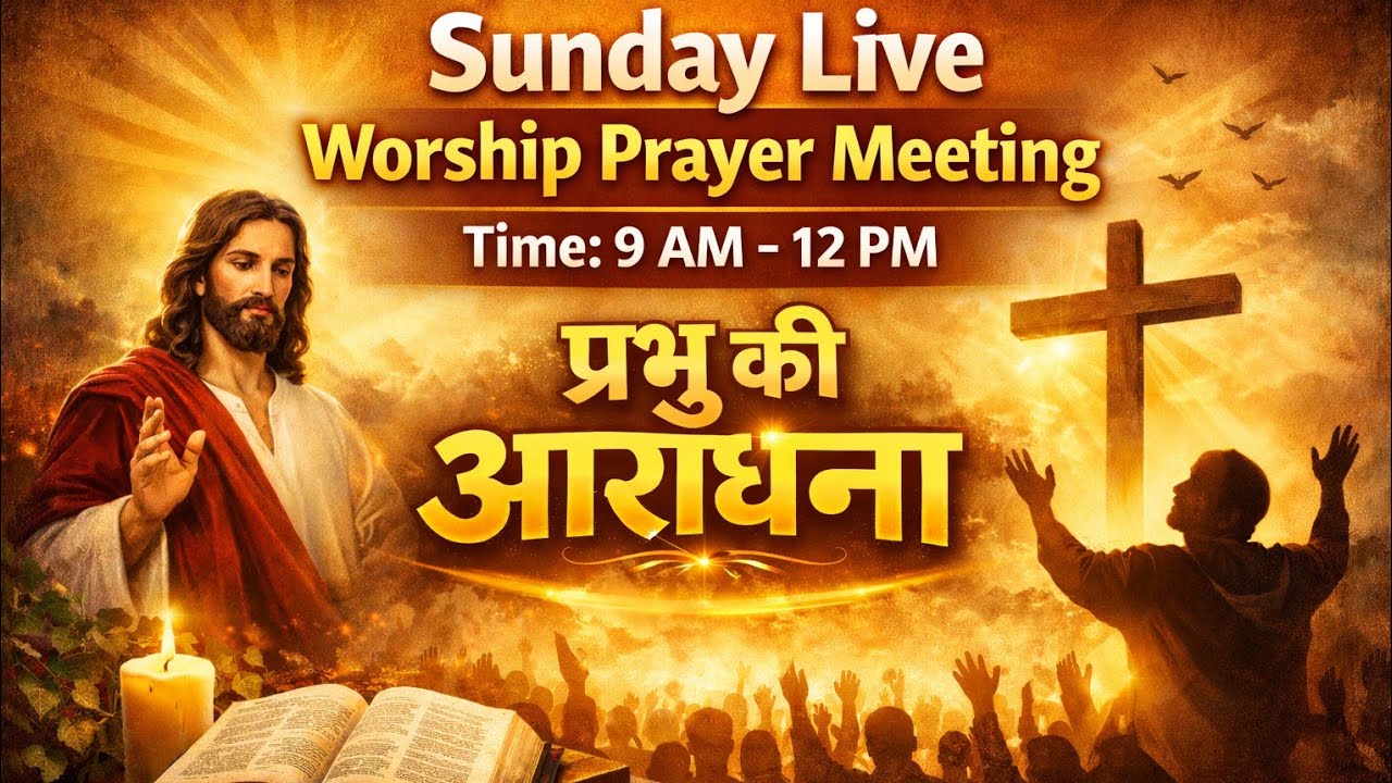 Sunday Live Worship Prayer Meeting | प्रभु की आराधना | 9 AM – 12 PM Live Church Service