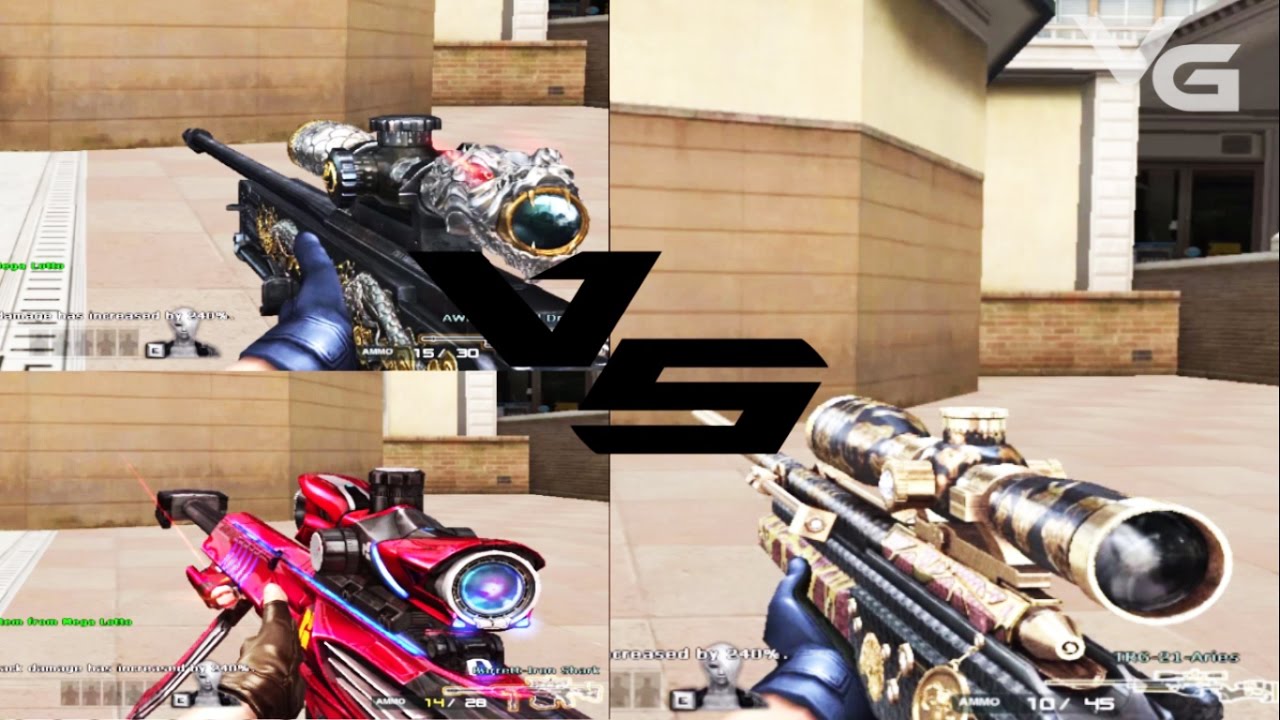 CrossFire - TRG-21 Aries vs AWM Infernal Dragon vs Barrett-Iron Shark | HMX/Weapon Comparison