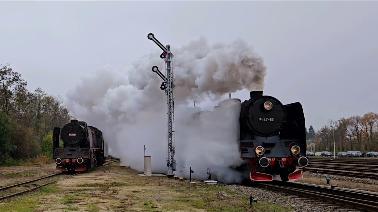 Parowóz Pt47-65 z pociągiem KW77209 do Poznania, Wolsztyn, 09.11.2024