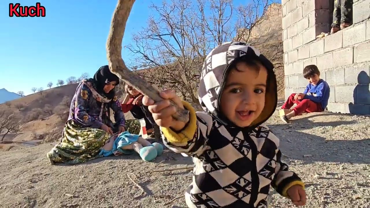Young Talent at Work: Nomadic Boy Building a Hut & Managing Village Tasks