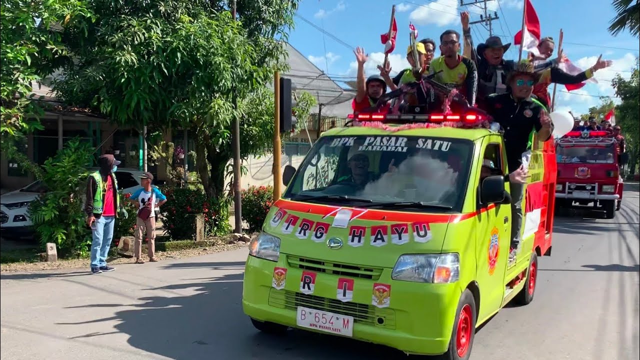 PAWAI!!! Barisan Pemadam Kebakaran Balakar 654 Murakata Barabai Memperingati HUT RI Ke-77🇲🇨