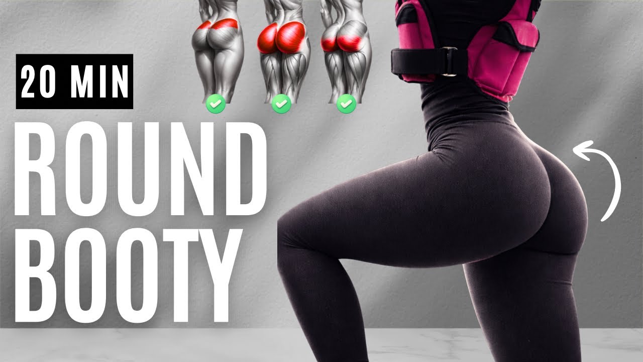 20 MIN GLUTE WORKOUT with weights - grow round booty & toned legs at home - No Repeats, No Jumping