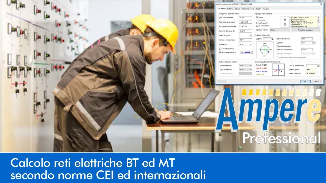 Calcolo reti elettriche BT ed MT secondo norme CEI ed internazionali