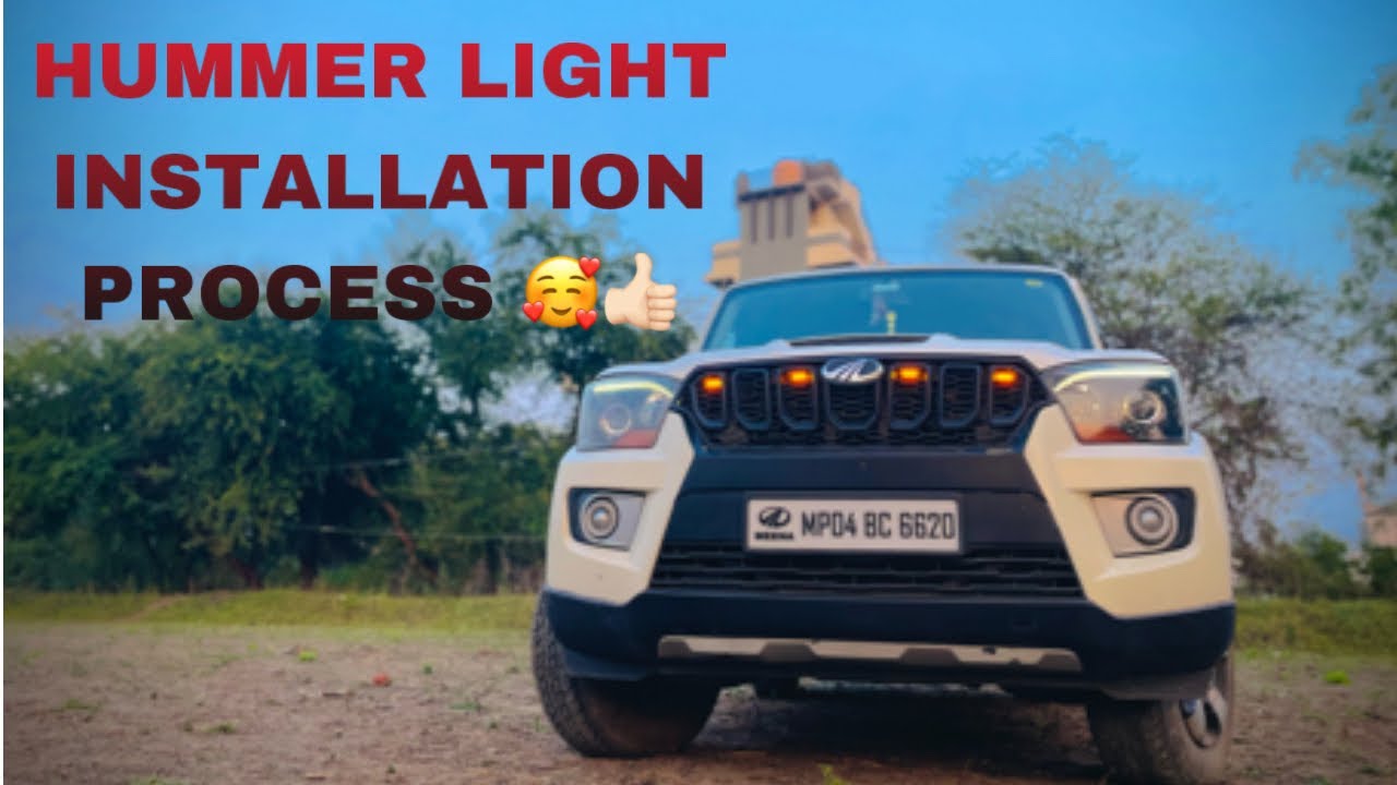 Scorpio|| how to install hummer light 💡in scorpio best modification scorpio ko hummer bana di🤣
