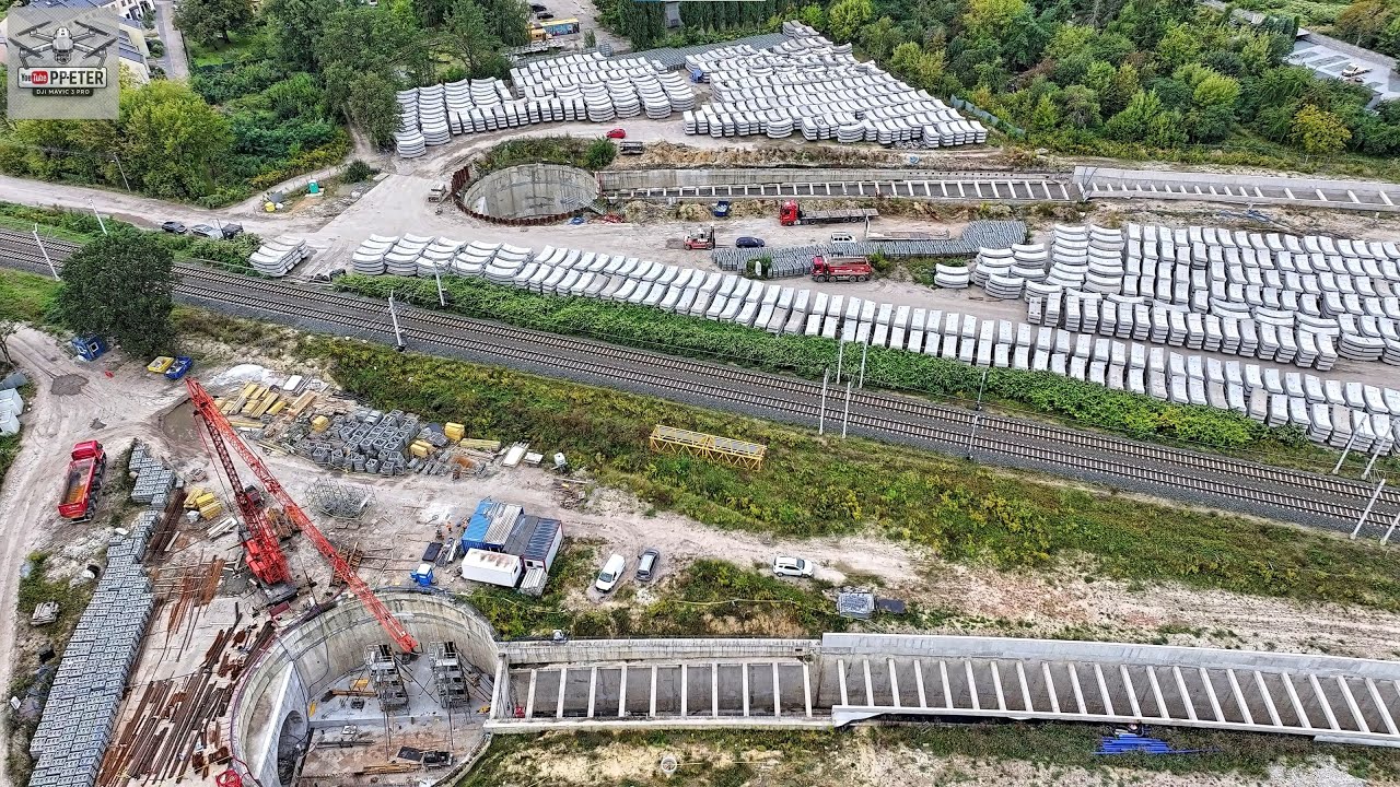 #73Ż ŁÓDŹ BUDOWA TUNELU ŚREDNICOWEGO UL  SKARPOWA 23 09 2025 DRON