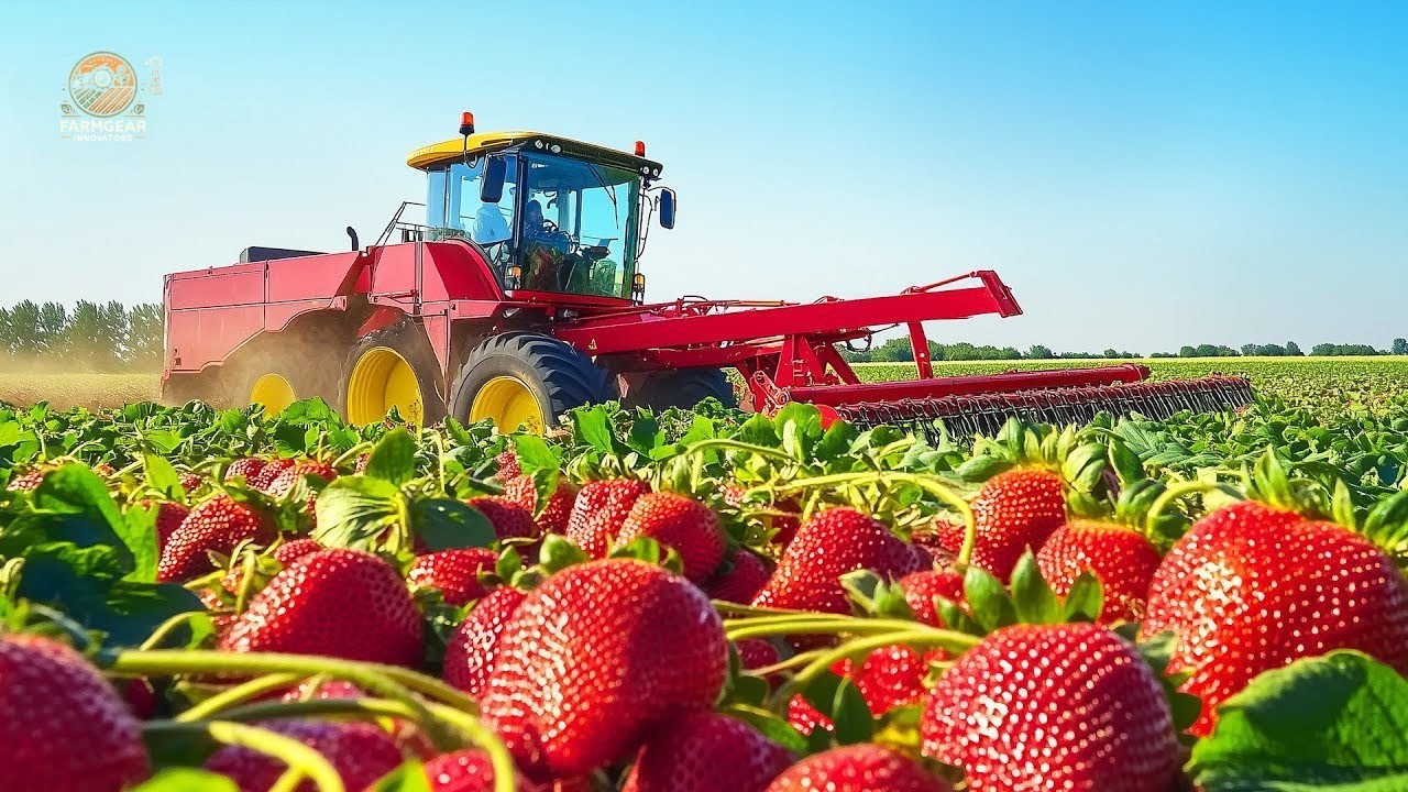 How American Farmers Harvest 9.2 Million Tons of Strawberries by Machine | Agriculture Technology