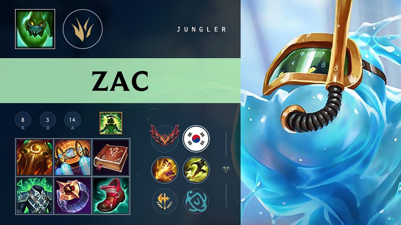 Zac Jungle vs Lee Sin - KR Grandmaster Patch 26.09