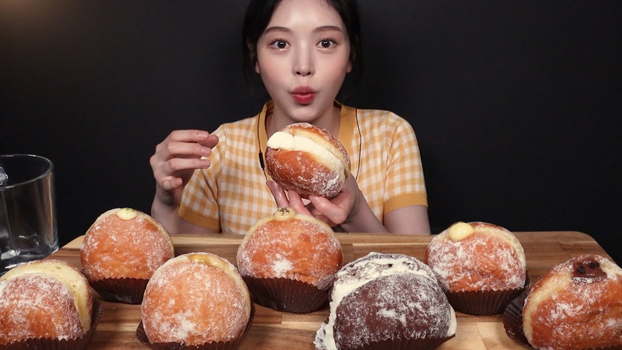 SUB)노티드 도넛 먹방!🍩 우유생크림, 초코푸딩, 마스카포네치즈, 얼그레이까지 드디어 영접✨ 디저트 리얼사운드 Doughnut dessert Mukbang Asmr