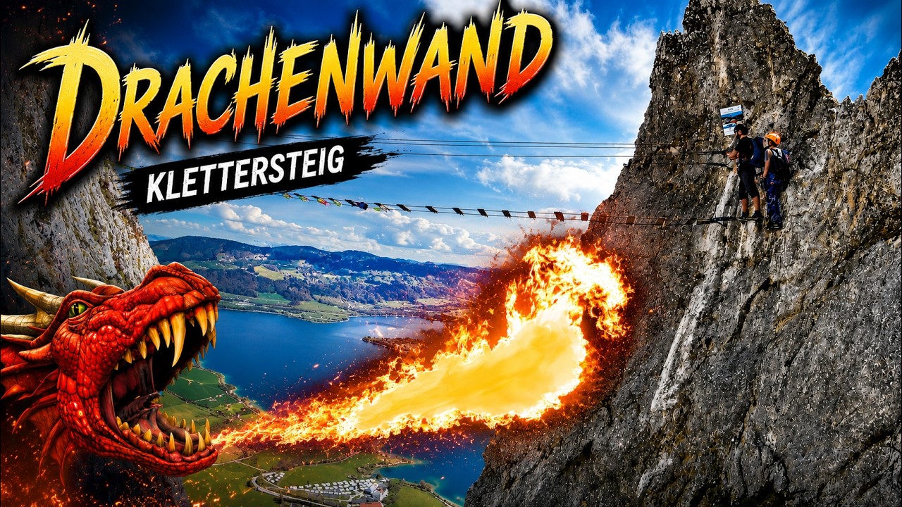 Drachenwand-Klettersteig, Drachenloch, Mondsee Panorama №362 (Remake)