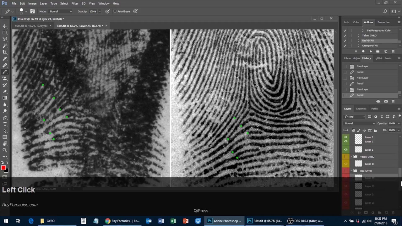 Using GYRO for latent print comparisons in Photoshop