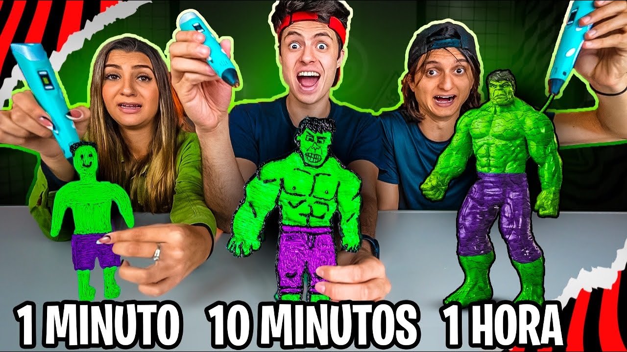 1 MINUTO, 10 MINUTOS OU 1 HORA COM CANETA 3D!