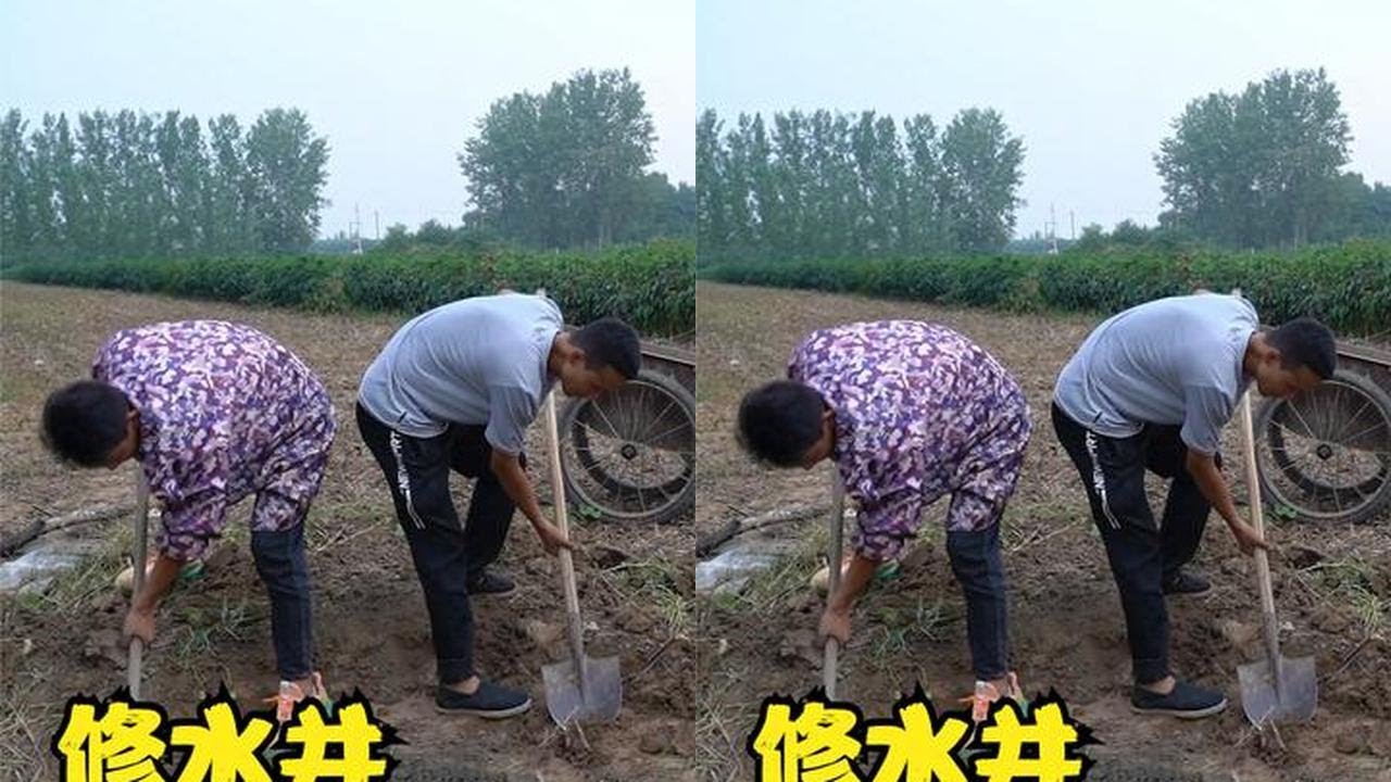 地边的井口塌陷，兄弟俩冒雨去修，老妈端出一桌剩菜来犒劳 #我的乡村生活 #河南美好推荐官