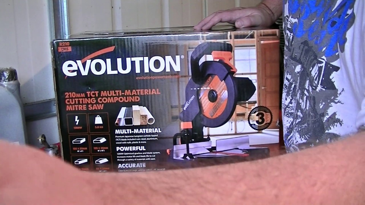 UNBOXING A EVOLUTION R210CMS MITRE SAW THAT CUTS ALMOST ANYTHING