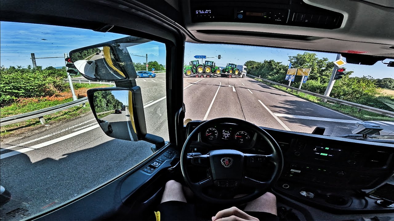 POV ASMR New Scania P Truck Driving In Germany 4K GOPRO #32
