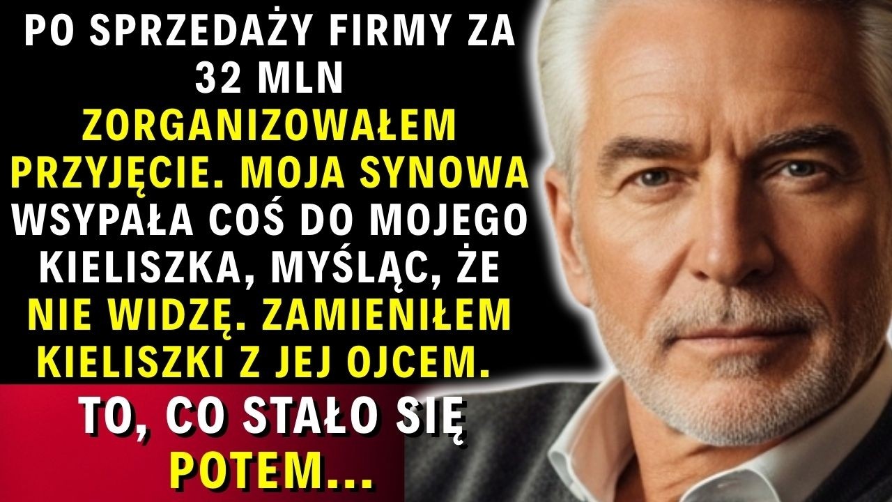 Synowa wsypała truciznę do mojego wina na przyjęciu emerytalnym. Zamieniłem kieliszki i...
