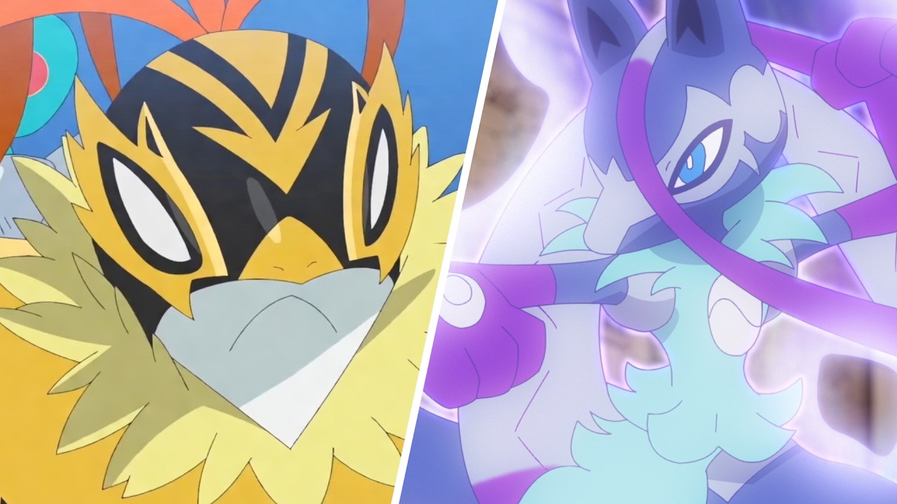 Mega Hawlucha Vs Lucario - Pokemon Horizons Episode 131 AMV