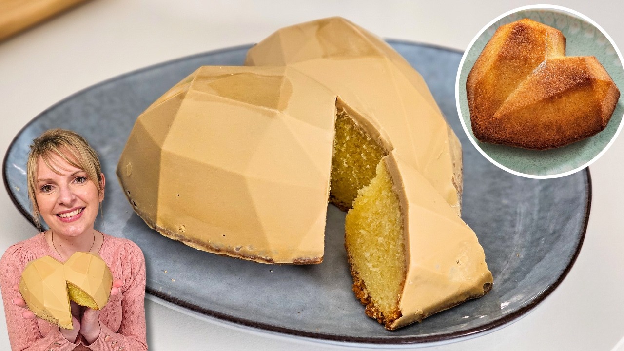 Mon quatre-quarts en forme de cœur, avec une coque chocolat - Gâteau ultra Gourmand 🍫