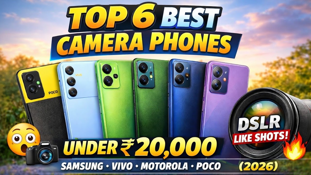Top 6 Best Camera Phones Under ₹20,000 🔥 (2026) | Samsung, Vivo, Motorola, POCO 📸