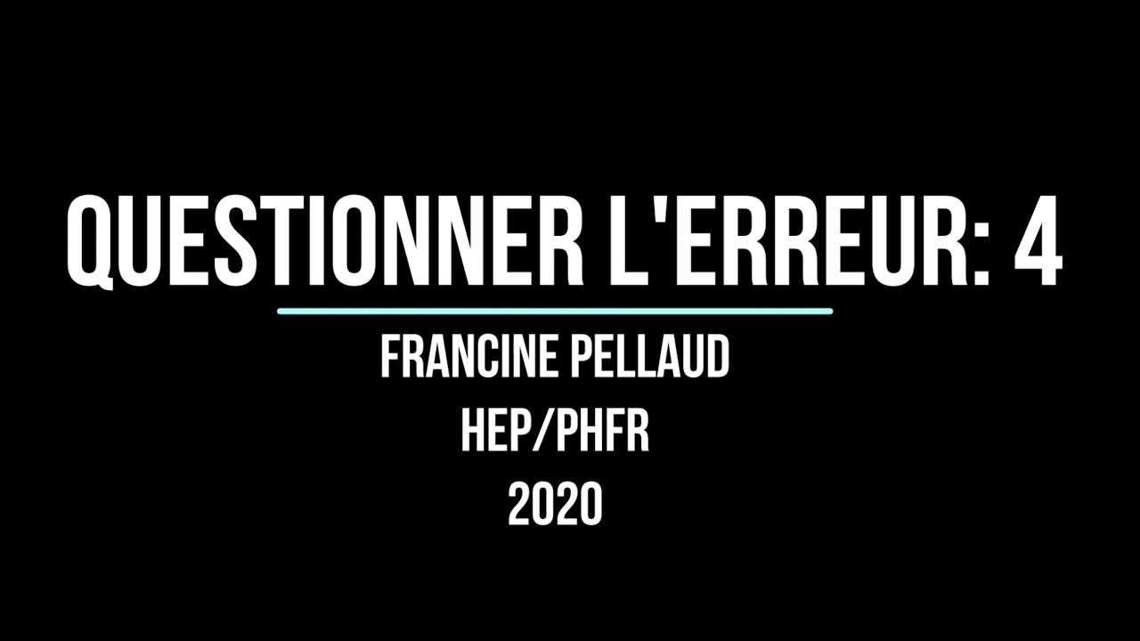 Questionner l'erreur part. 4