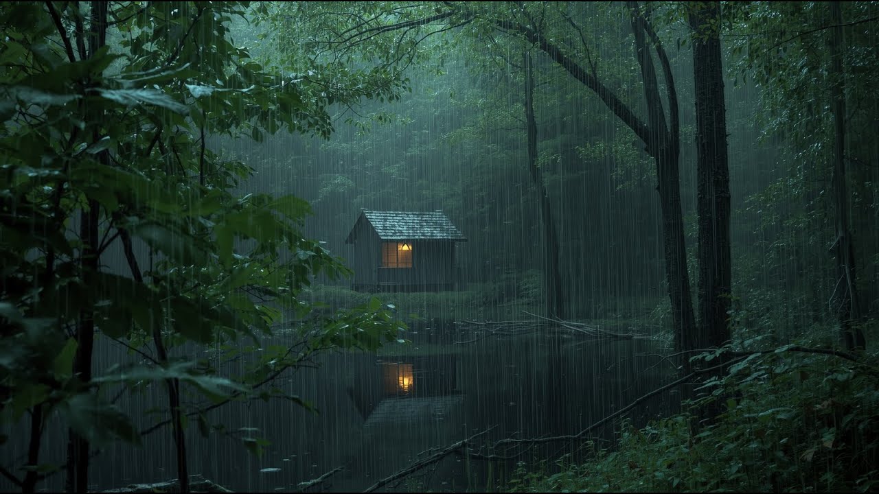 Deep Sleep Tonight🌲 Heavy Rain Pouring in a Silent Forest | Natural Rain Sounds for Anxiety & Stress