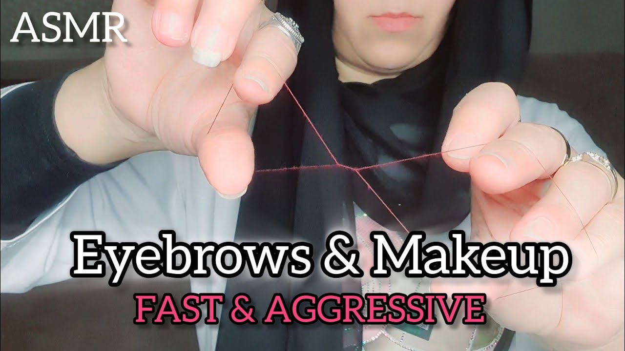 ASMR 🌟💍 Fast & Aggressive doing your eyebrows and quick Makeup 