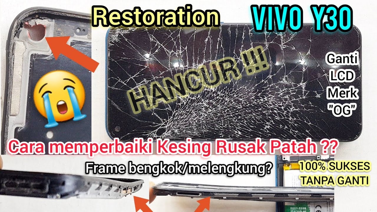 PERBAIKAN VIVO Y30 HANCUR ‼ KESING PATAH MELENGKUNG PARAH KEMBALI PRESISI & RAPI ‼