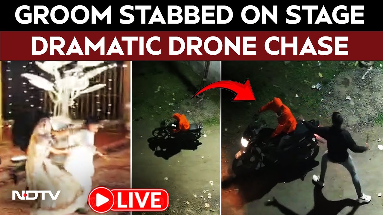 Maharashtra News | Drone Video: Groom Stabbed On Wedding Stage, Drone Camera Tracks Attacker For 2km