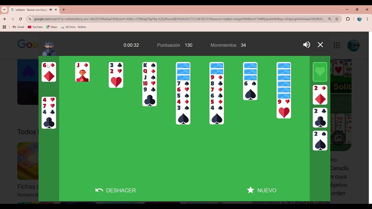 New Personal Record Google Solitaire Hard, Web, No Glitches 1:16 (start 9:40)
