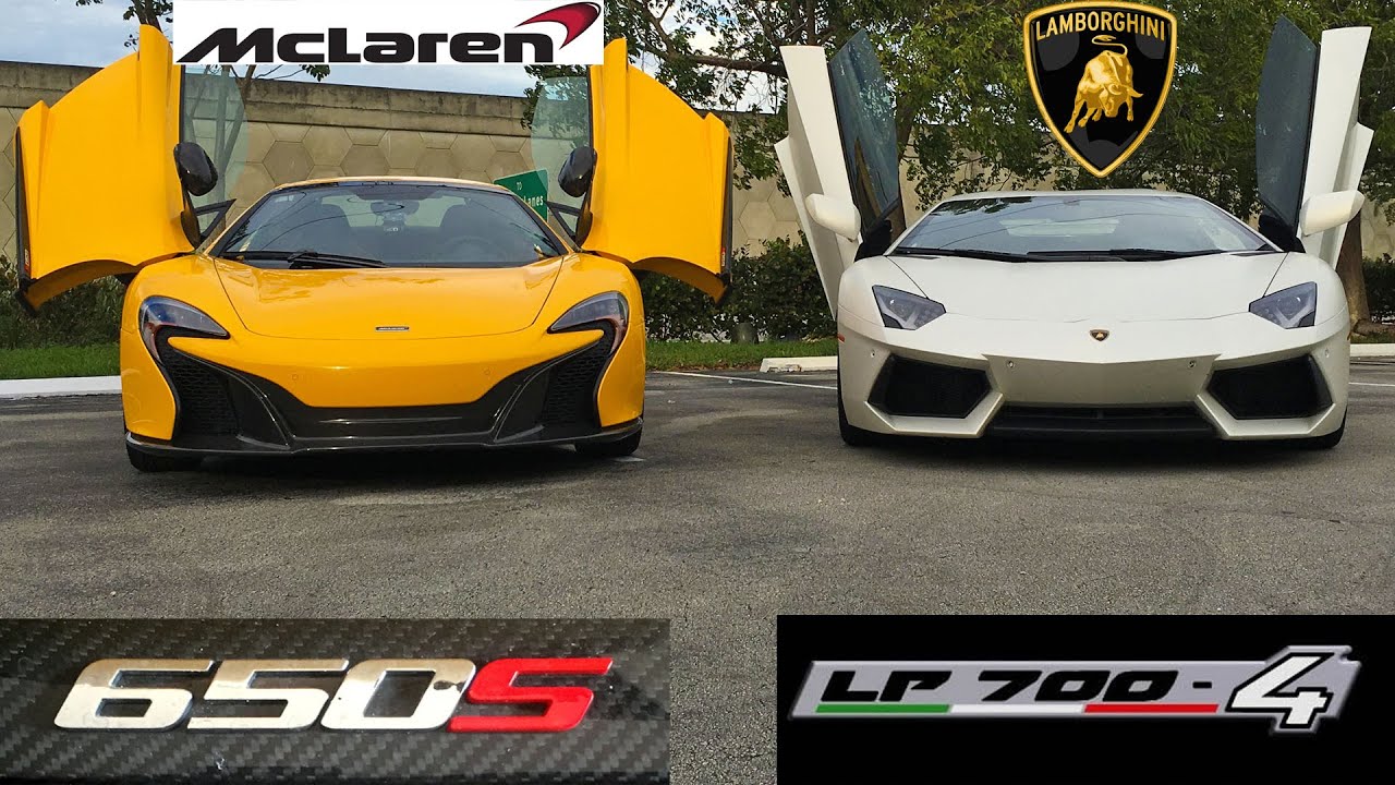 McLaren 650S Spider vs Lamborghini Aventador LP700-4 Drag Racing using Launch Control